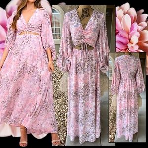 Pinkblush Pink Floral Long Sleeve Dress